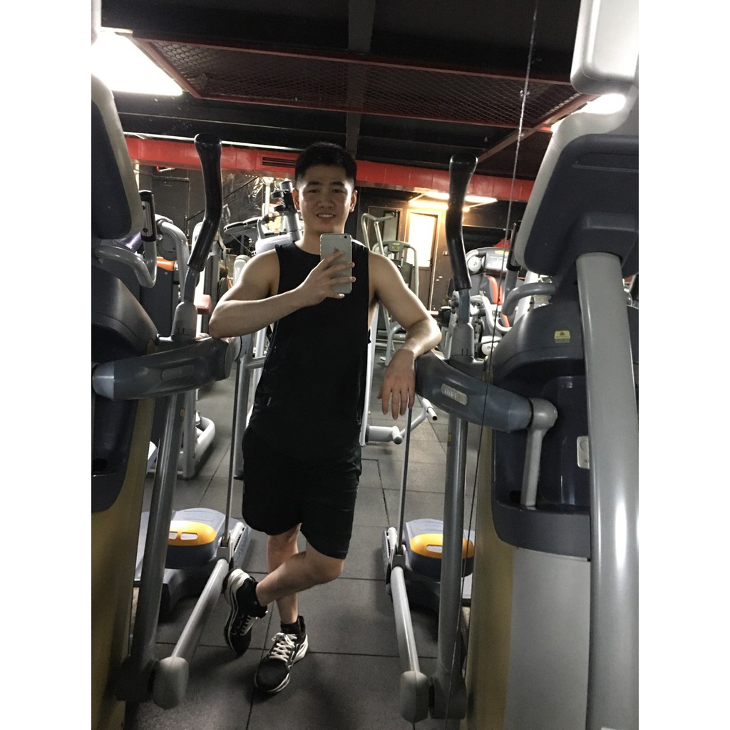 Áo gym 3 lỗ nam tanktop,áo tập gym nam thun lạnh co giãn 4C thấm hút mồ hôi