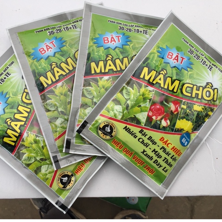 Phân bón NPK siêu bật lộc, bật chồi hoa hồng, hoa đào 60g