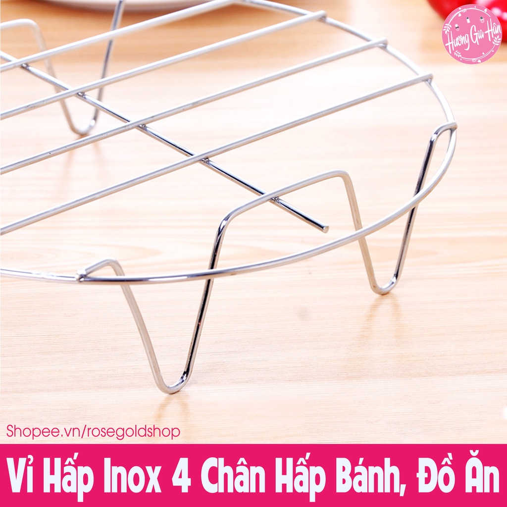 Vỉ Hấp Inox Đa Năng Size 20*5 cm 4 Chân Hấp Bánh, Bánh Bao, Đồ Ăn