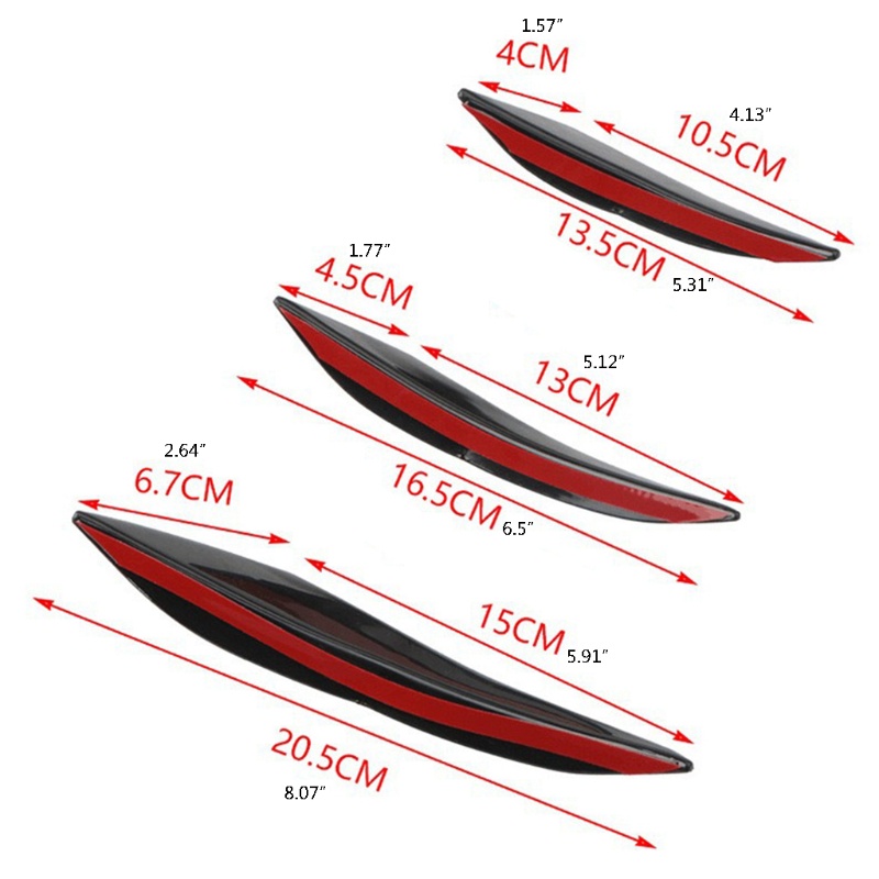 Set 6 Phụ Kiện Trang Trí Cản Trước Xe Ô Tô