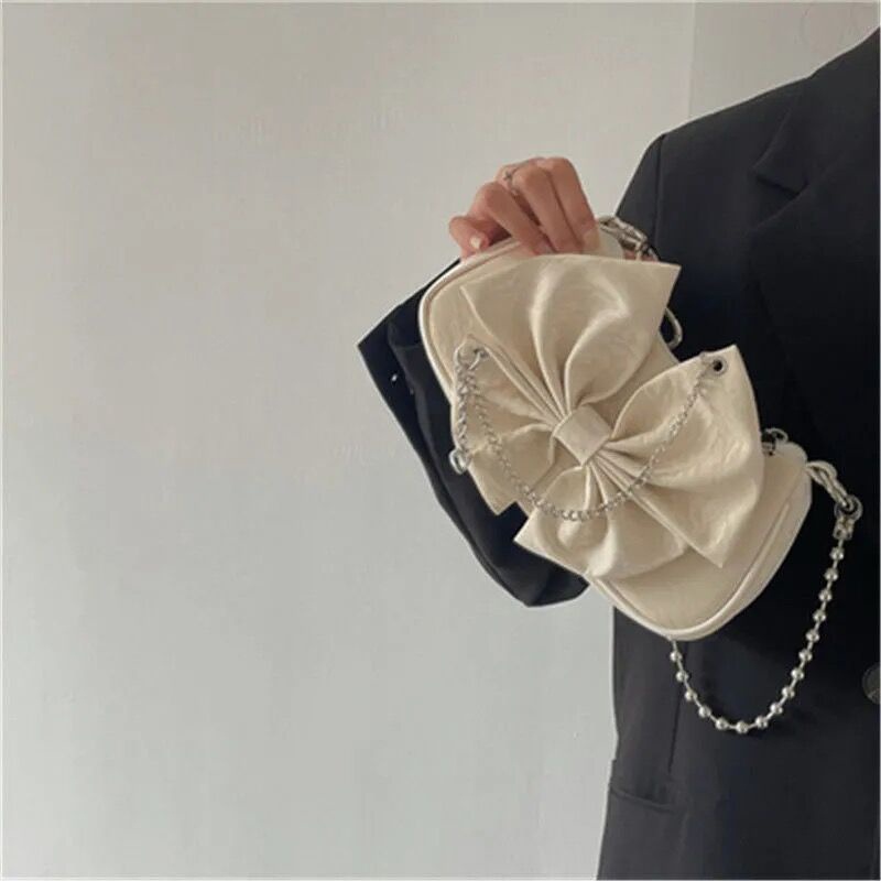 Ielgy Túi Đeo Cánh Tay Chuỗi Xích Trái Tim Nơ Nguyên Bản Cho Nữ