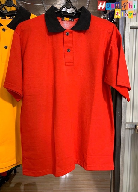 ÁO THUN POLO PHỐI CỔ TAY LỠ MÀU ĐỎ - ÁO POLO MIX UNISEX RED - MM