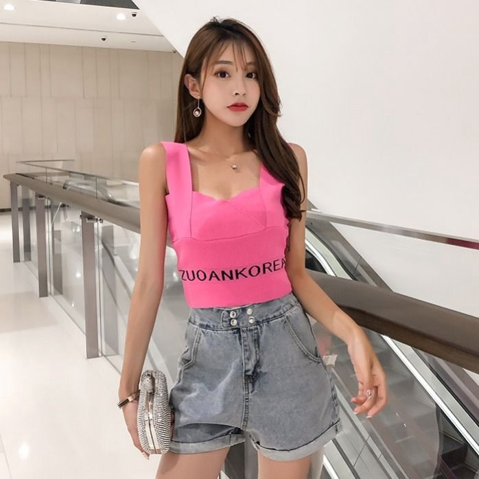 Áo Hai Dây Dệt Kim Thiết Kế Quyến Rũ Cho Nữ