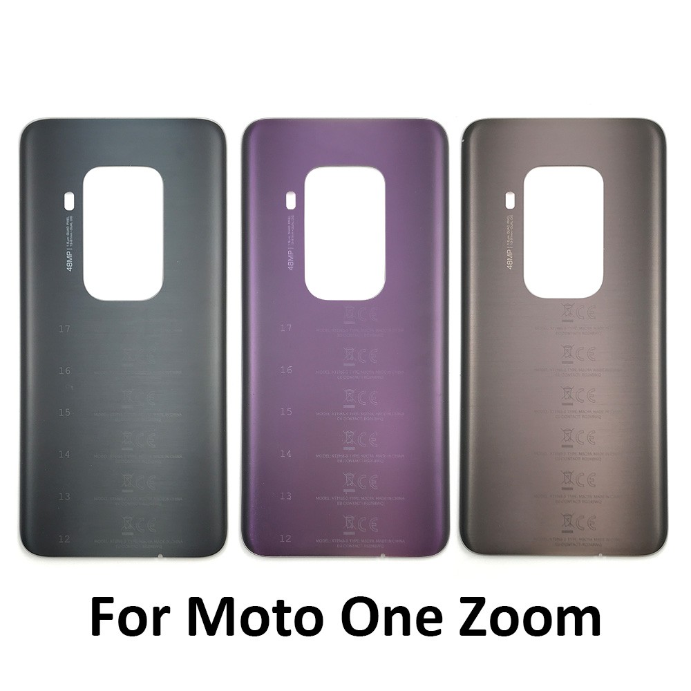 New For Moto One Zoom Battery Back Cover Glass Rear Door Replacement Housing With Side Key For Moto Z2 Play / Z2 Force