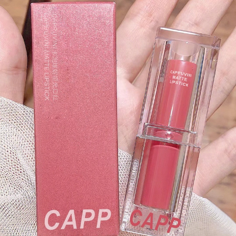 Son Môi Cappuvini Chất Acrylic Trong Suốt Chống Thấm Nước Lâu Trôi