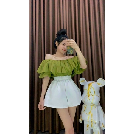 ÁO VOAN TẦNG CROPTOP TAY BỒNG TIỂU THƯ