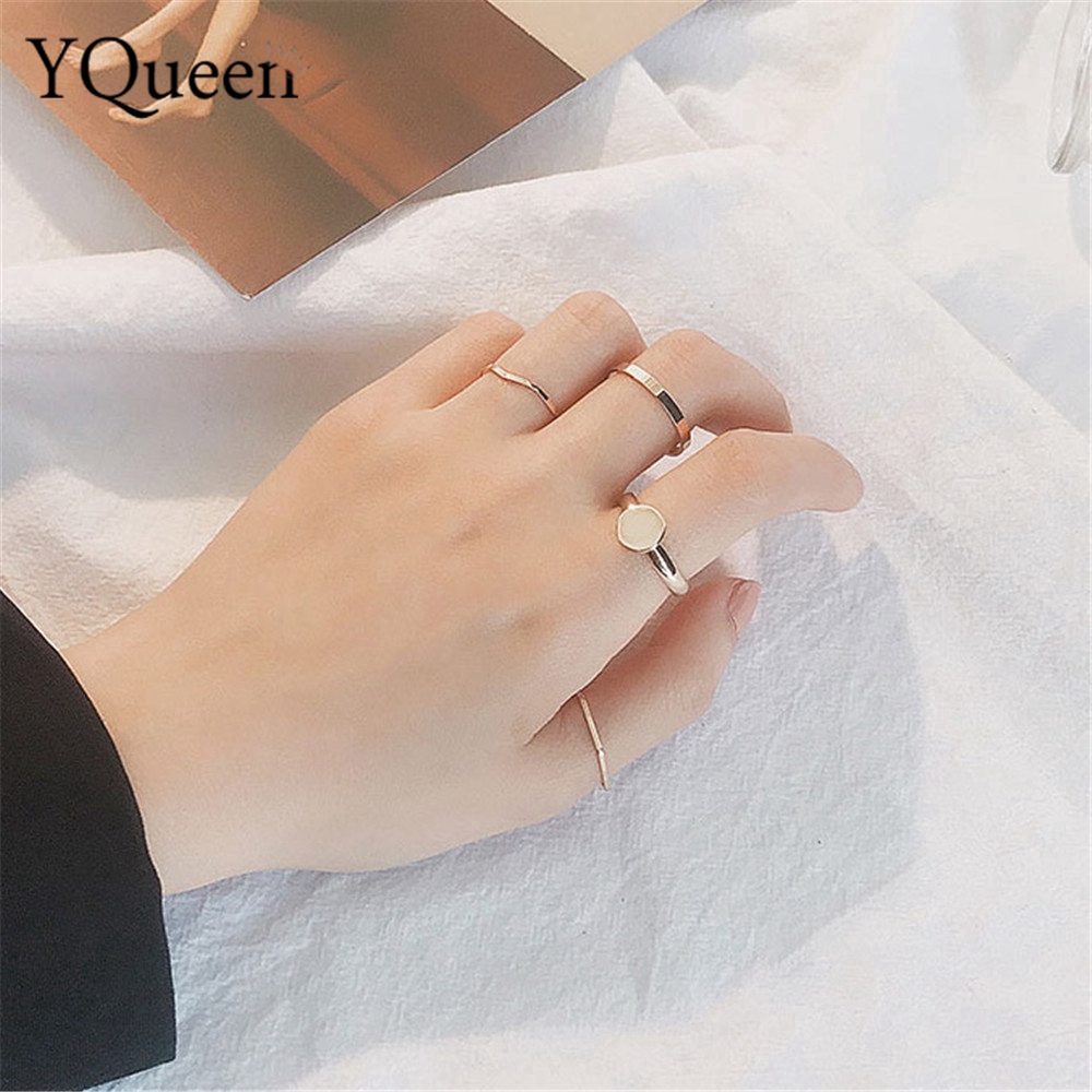 Set 5 Nhẫn Đeo Tay Kim Loại Tạo Hình Độc Đáo Thời Trang Cho Nữ