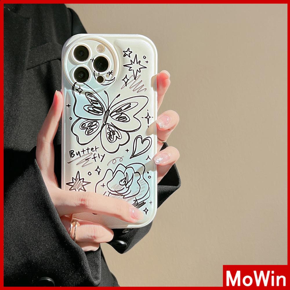 Ốp điện thoại TPU silicon túi khí in bướm thích hợp cho iPhone 11 Pro Max 13 Pro Max 12 Pro Max 7Plus xr XS Max