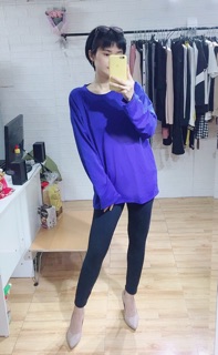 Set áo xanh + quần legging co dãn( kèm ảnh thật )