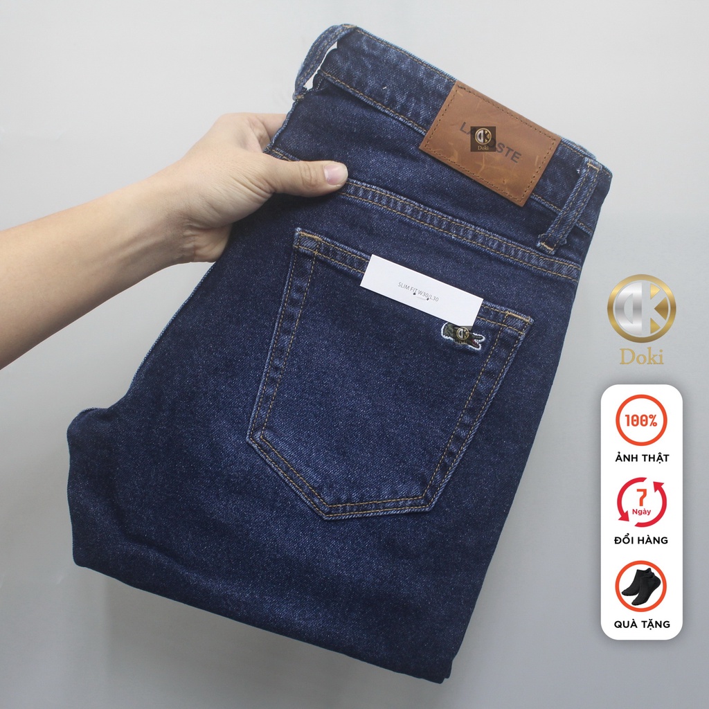 Quần Jean Nam màu xanh đậm LA-06, quần bò nam dáng ôm đứng, chất co giãn - DOKI