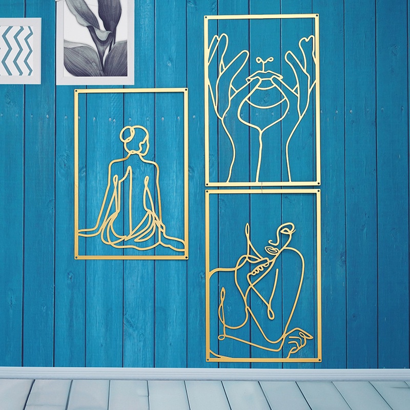 Mới Tranh Treo Tường Nghệ Thuật Bằng Sắt Màu Vàng Đồng Trang Trí Nội Thất