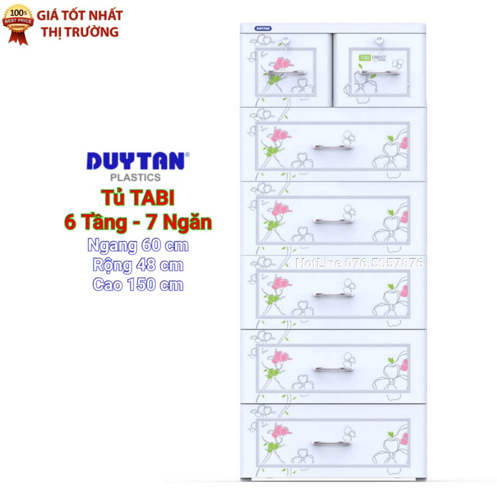 Tủ nhựa duy tân 6 Tầng-7 Ngăn Màu Dương