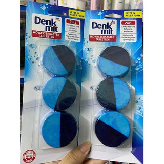 Vỉ 3 viên thả thơm và diệt khuẩn bồn cầu Denkmit (mẫu mới)