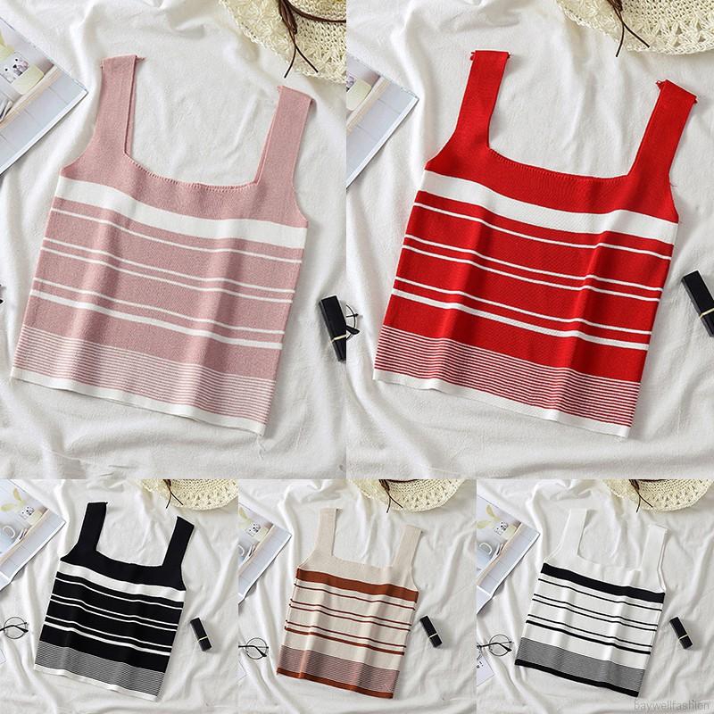 [Mã FAMAYWA giảm 10K đơn 50K] Áo Len Hai Dây Sọc Ngang Quyến Rũ Cho Nữ | BigBuy360 - bigbuy360.vn