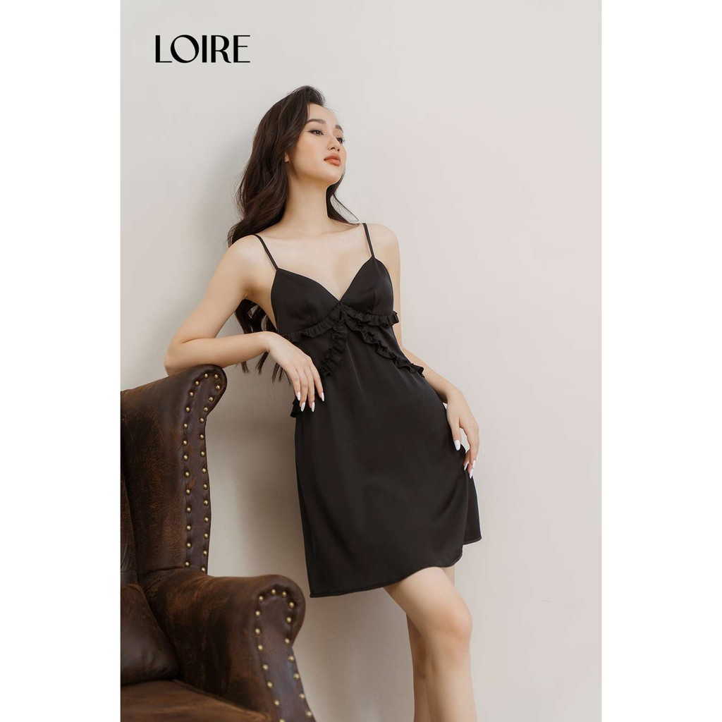 Váy Ngủ Hai Dây Nhún Bèo Trước Ngực Loirechic LSL12
