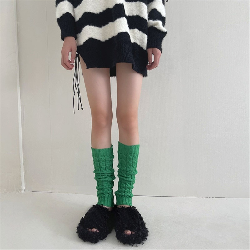 Vỏ Bọc Ống Chân Dệt Kim Co Giãn Màu Sắc Ngọt Ngào Cho Nữ