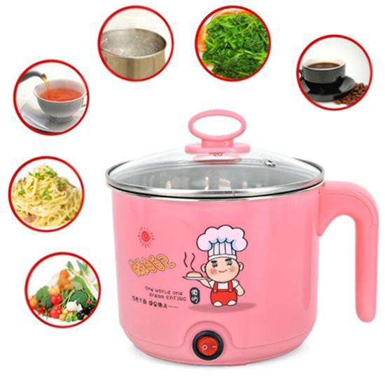 Nồi Lẩu Mini, Ca Nấu Mì Đa Năng Siêu Tốc Siêu Tiện Lợi 16CM.KÈM LỒNG HẤP GIAO NGẪU NHIÊN)