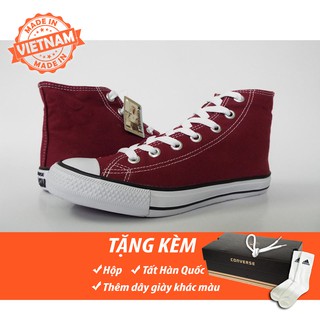 Giày thể thao classic đỏ đô cao cổ hàng vnxk nam nữ giá rẻ