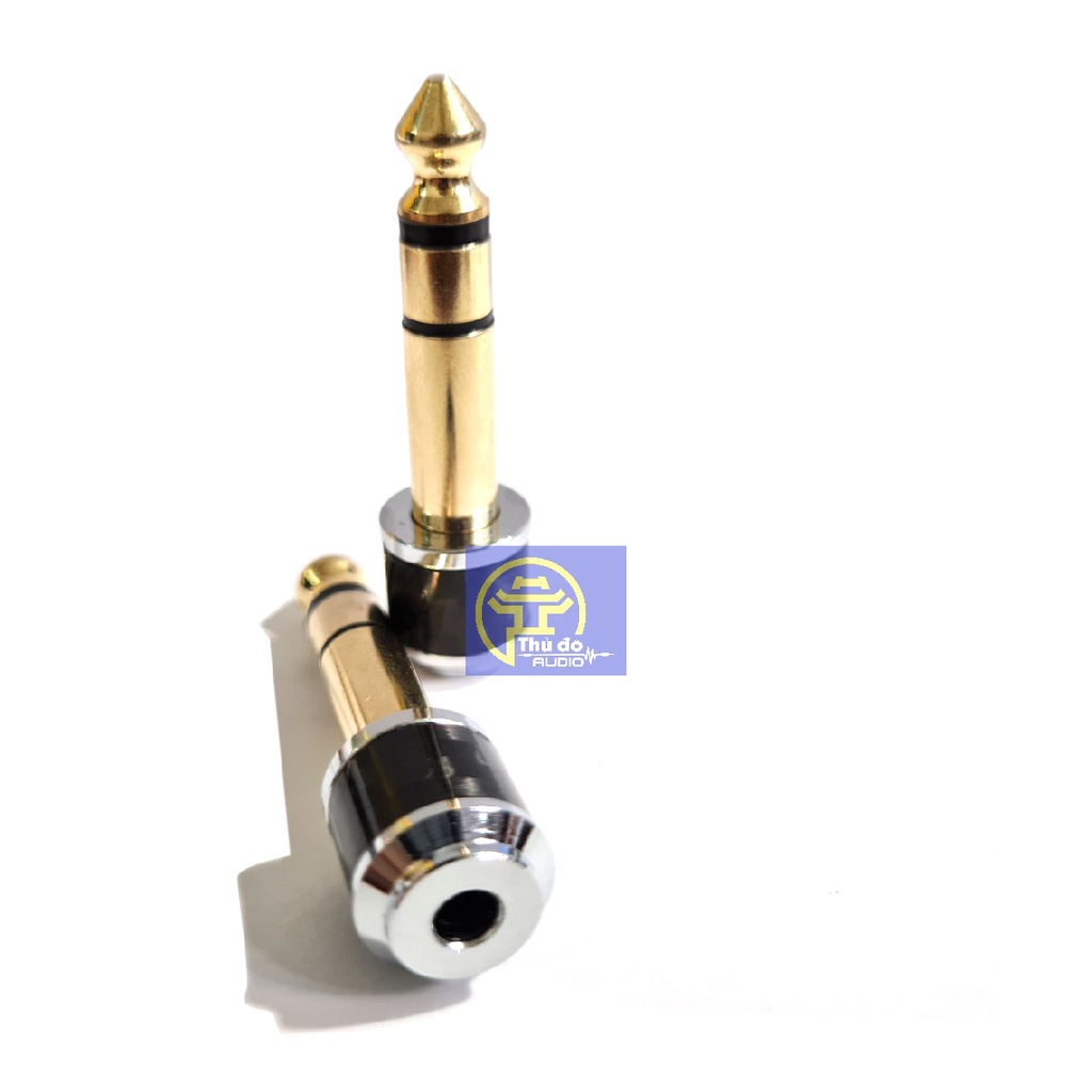 01 Đầu Jack chuyển 6.5mm đực ra 3.5mm cái chất liệu carbon mạ vàng Jack 6.5 ra 3.5