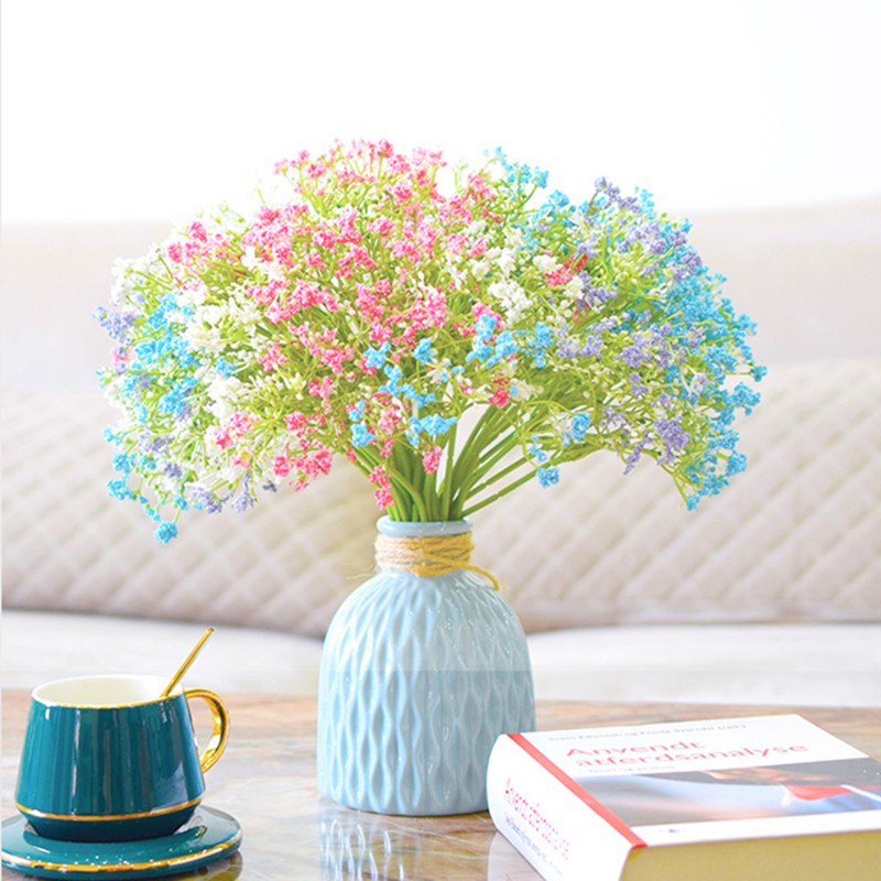 16pcs/set Hoa Gypsophila hoa giả décor Giả Có Hơi Thở Dùng Trang Trí Tiệc Cưới trang trí nhà cao cấp