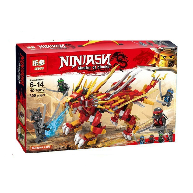 Đồ chơi lắp ráp Lego NinjaGo - Sư tử lửa của đội Ninja - LEDUO 76012 - Ninja Thunder Swordman - Xếp hình nhân vật cho bé