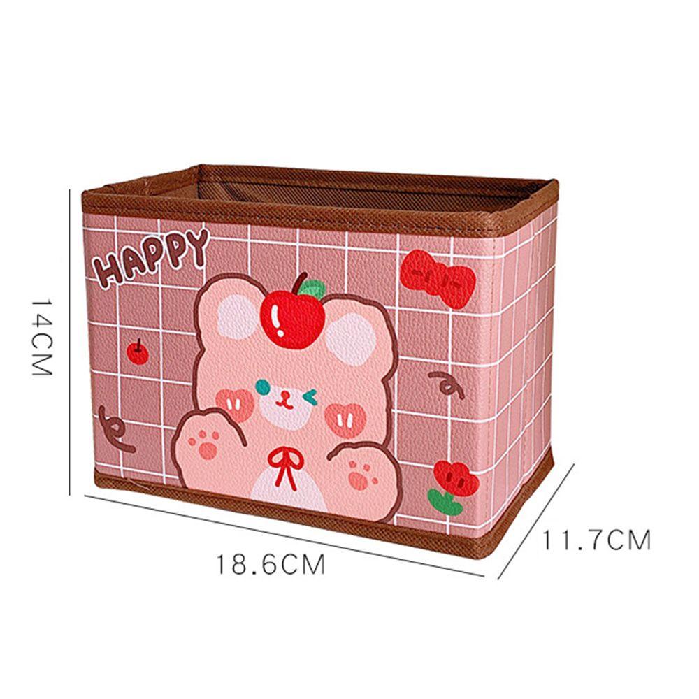 NICKOLAS Hộp Đựng Đồ Dùng / Mỹ Phẩm Bằng PU Hình Gấu Gấp Gọn Tiện Dụng Ốp