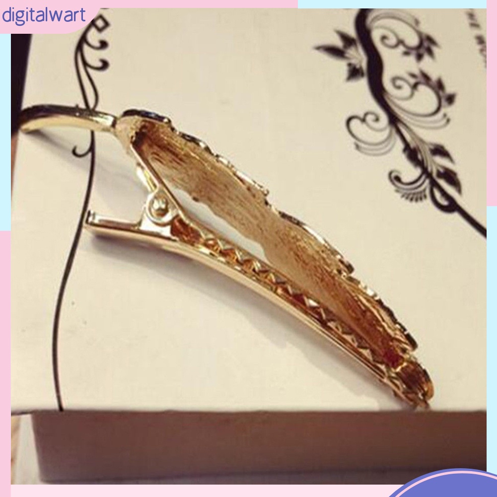 Kẹp Tóc Kim Loại Hình Chiếc Lá Vintage Cho Nữ