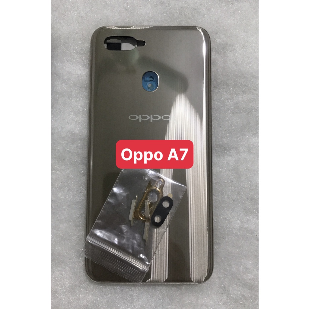 Bộ vỏ sườn oppo A7 zin  - bộ gồm lưng, sườn và phím bấm. kính camera