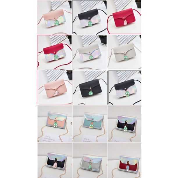 Túi đeo chéo hologram bare bear cute molang pusheen gấu brown tonton khủng long hoàng đế mèo capoo TXHI4