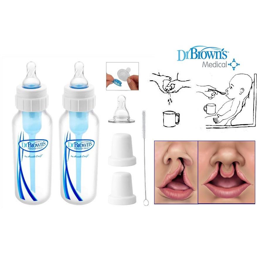 Bình sữa Y tế chuyên dụng cho trẻ Sinh non, bú yếu, hở hàm ếch Dr.Brown USA  20-240ml