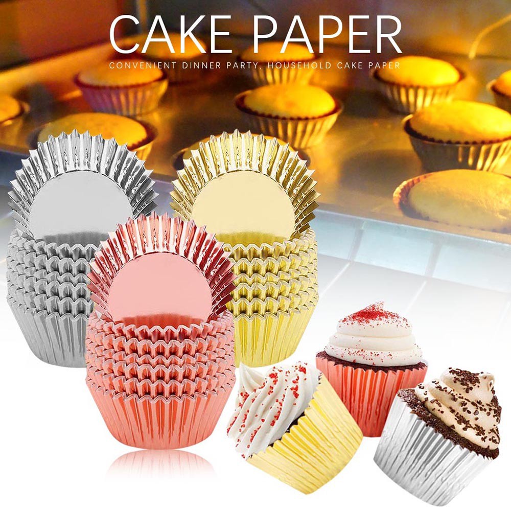 Cốc Lá Nhôm In Chữ Trang Trí Bánh Cupcake|Giấy Gói Kẹo Nhiều Màu