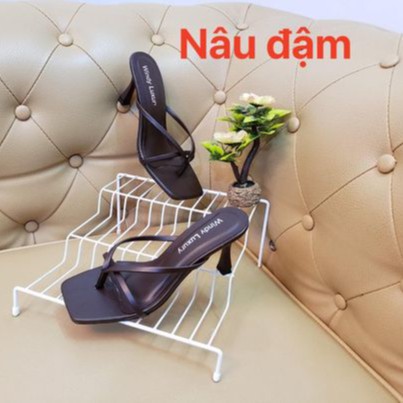 Guốc sandal sỏ ngón phối quai dây mảnh mũi vuông 7cm (hàng đẹp ) - g96
