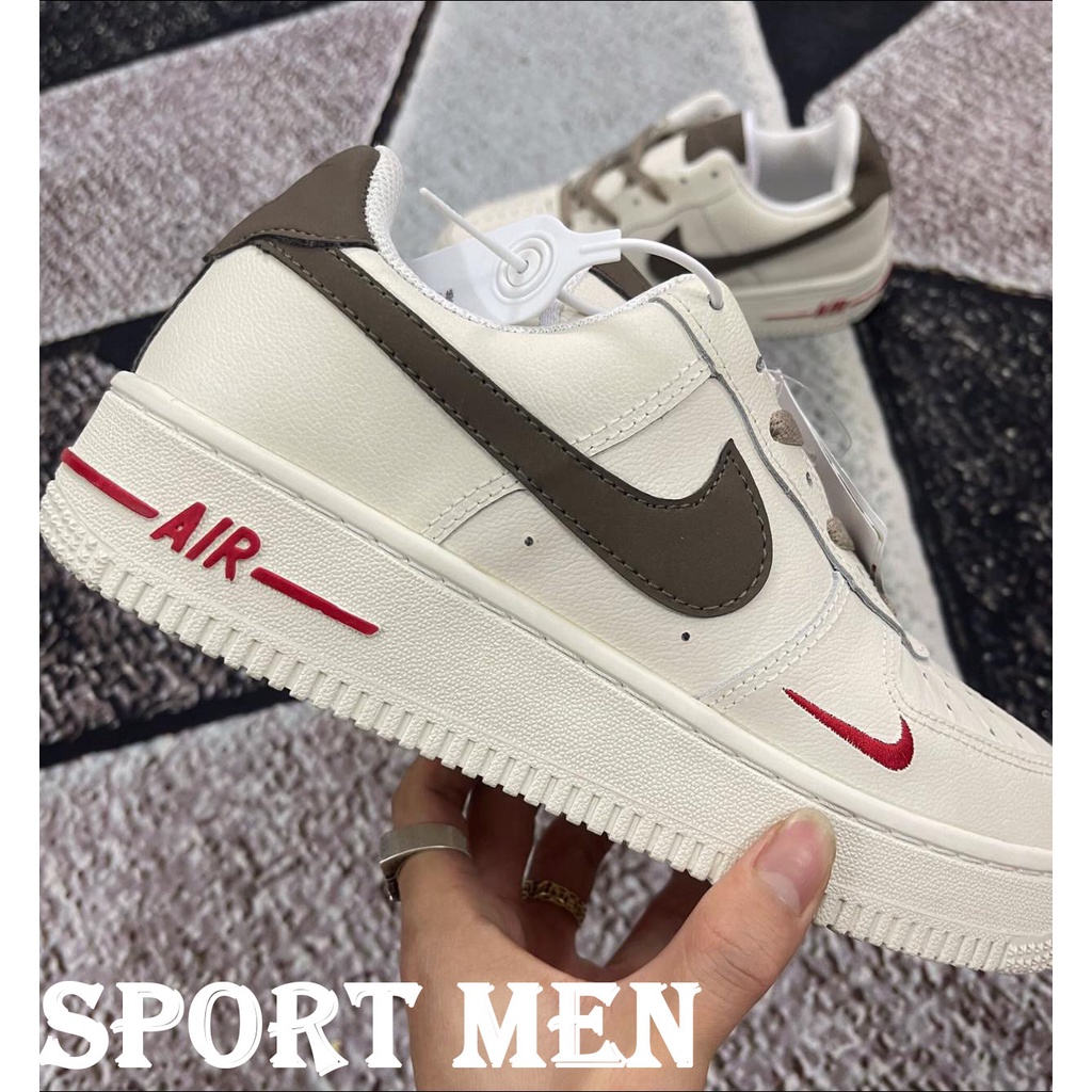 Giày Nike Air Force 1 Low Premium White Brown [ Full Box + Bill ]