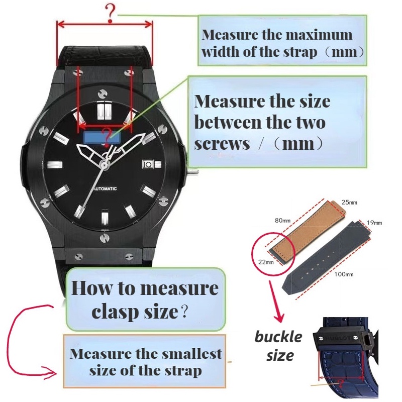 Dây Đeo Đồng Hồ Bằng Silicone Cao Su Kẻ Sọc Dọc 19x25mm Cho Hublot Fusion Series