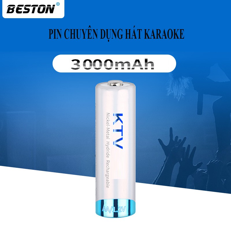 Pin tiểu sạc lại - pin AA 3300mAh Beston - Pin chuyên dùng cho Micro, Karaoke, máy ảnh -  Hàng chuẩn