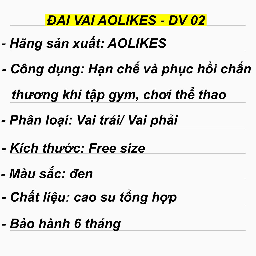 Đai bảo vệ khớp vai Aolikes, đai bảo vệ và hỗ trợ hồi phục chấn thương vai