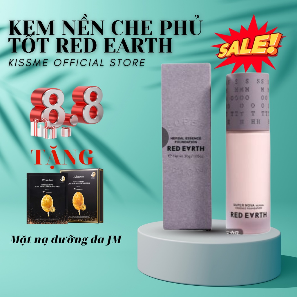 Kem Nền Che Khuyết Điểm Kiềm Dầu Red Earth Mịn Lì Tiệp Da Không Trắng Giả