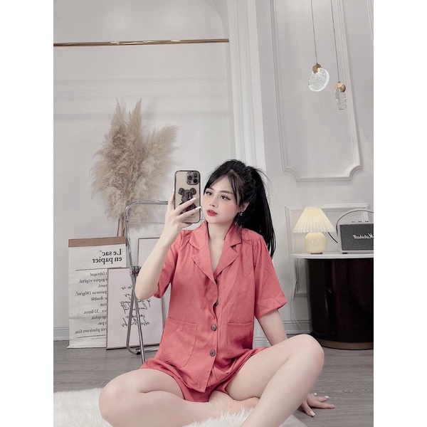 BỘ PIJAMA CHẤT ĐŨI LỤA QUẦN ĐÙI TRƠN HÀNG THIẾT KẾ CAO CẤP