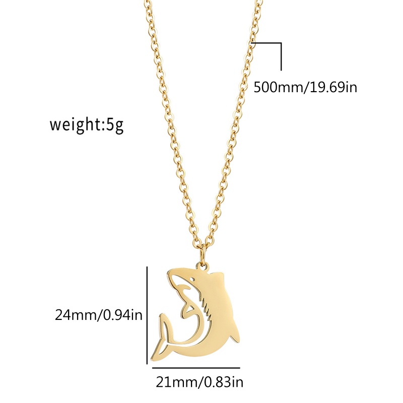 Vòng cổ Mặt Hình Cá Mập Phong Cách Hip hop Âu Mỹ