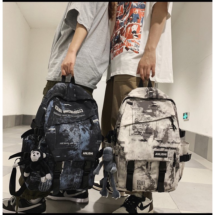 Balo đi học nam nữ ulzzang đựng Laptop loang cho học sinh style Hàn Quốc unisex BL288