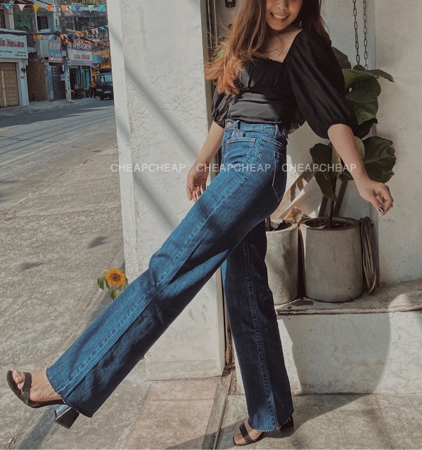 QUẦN JEANS culottes TRENDY túi trước