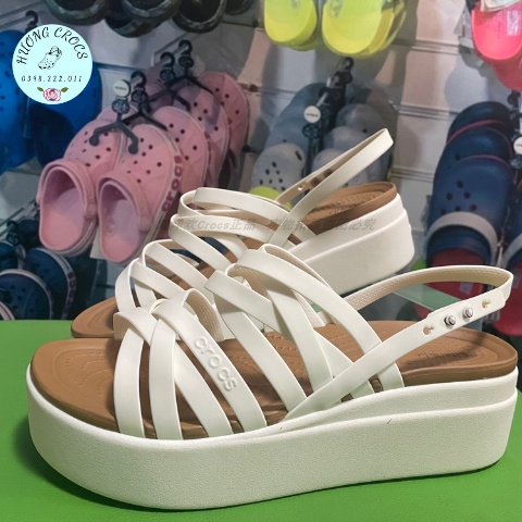 Sandal quai đan 5p Brooklyn màu trắng siêu êm mềm nhẹ, kiểu dáng thời trang, full hộp xịn xò cho nữ