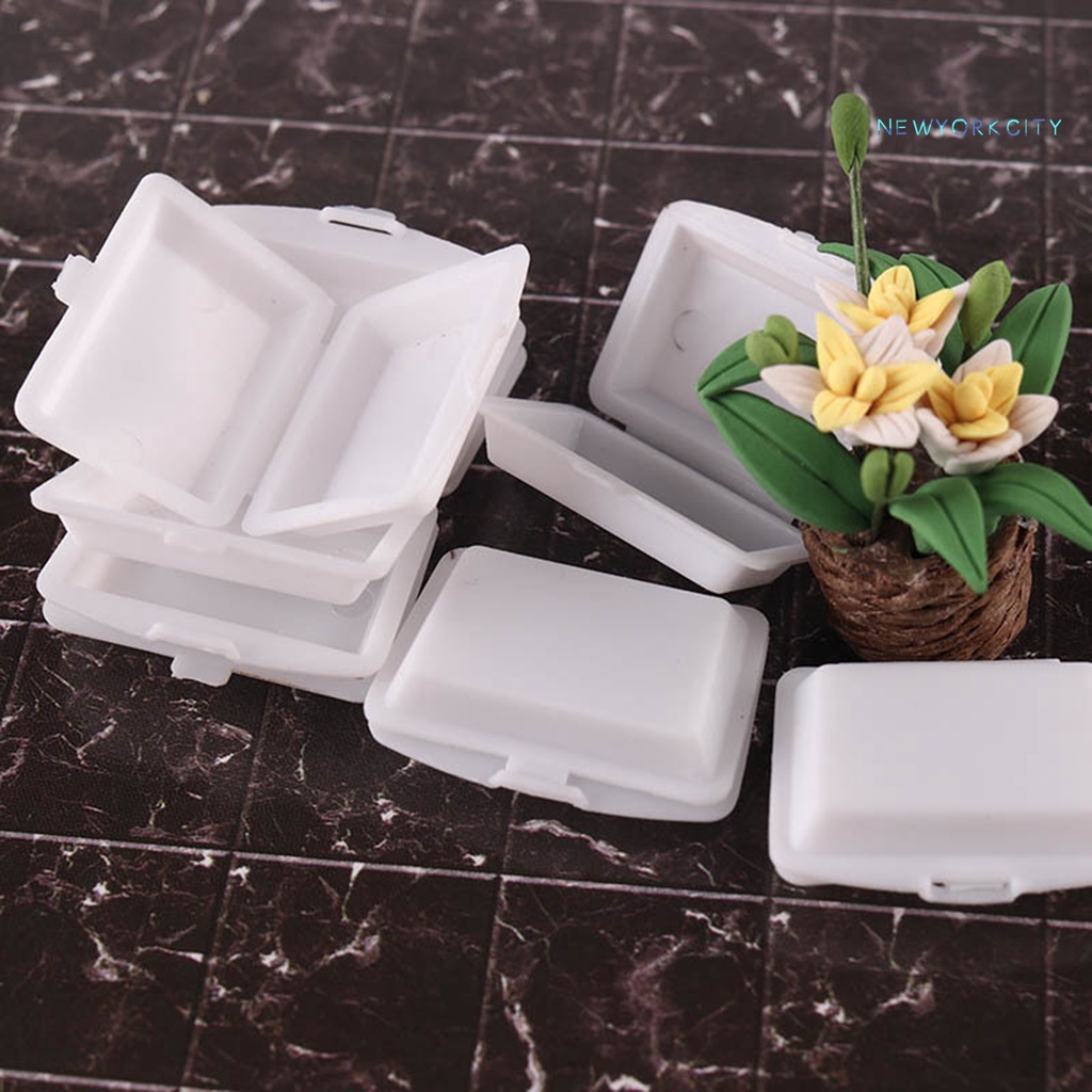 Set 2 Hộp Cơm Trưa Mini Bằng Nhựa Đa Năng Cho Nhà Búp Bê 1/12