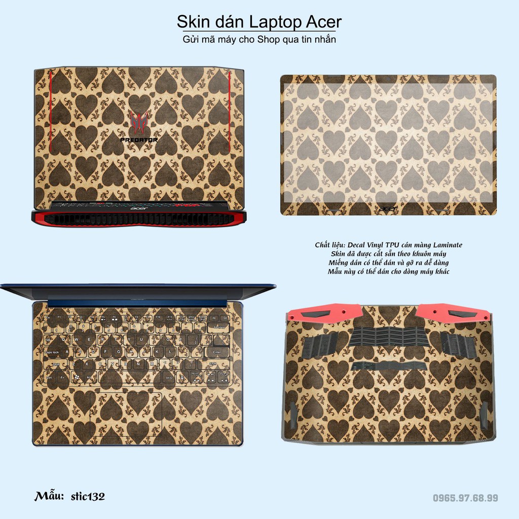 Skin dán Laptop Acer in hình Hoa văn sticker nhiều mẫu 22 (inbox mã máy cho Shop)