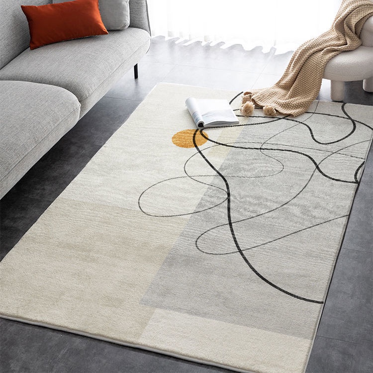 Thảm Trải Sàn Phòng Khách / Ngủ Chất Liệu Giả Cashmere Dày Dặn Phong Cách Hàn Quốc