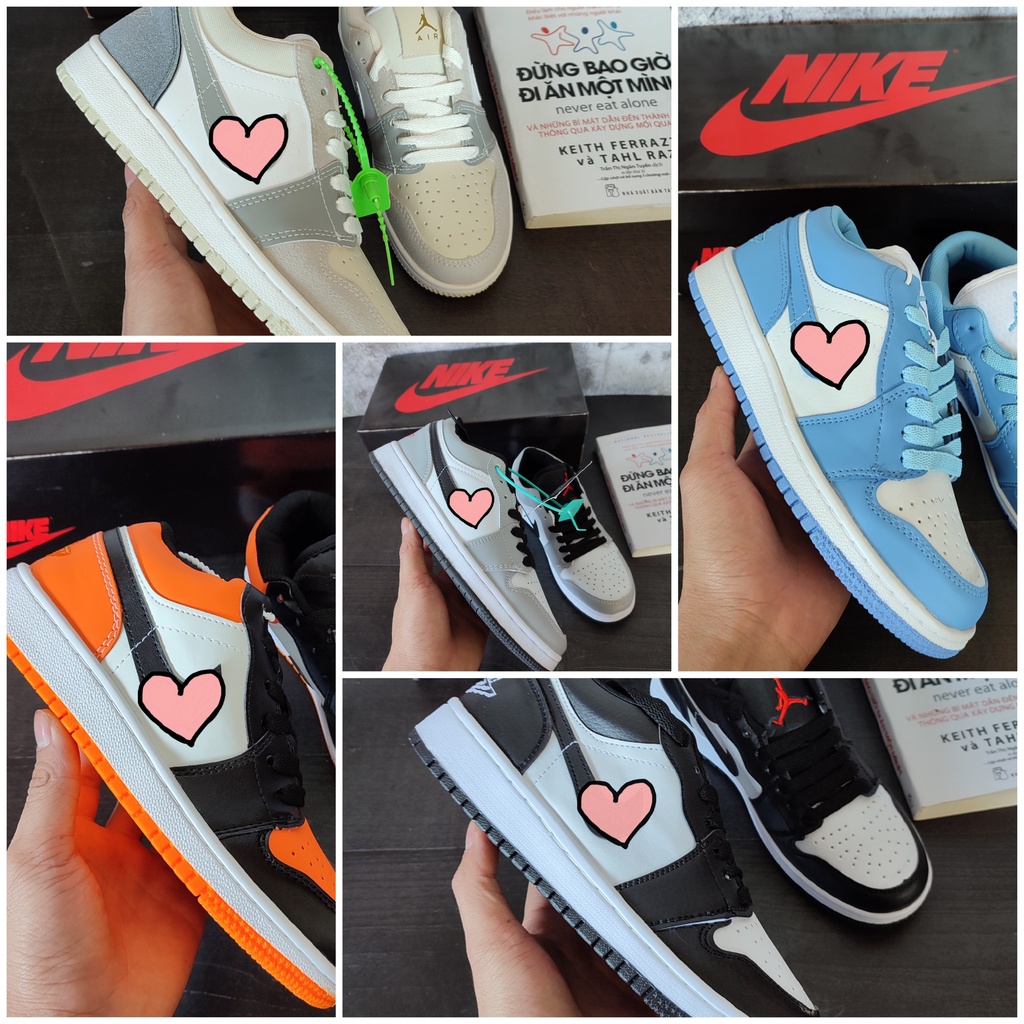 Giày thể thao Jordan cổ thấp, Giày sneaker nam nữ JD1 cổ thấp các màu hot nhất Full Box Bill