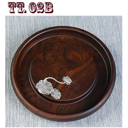 💥SIÊU SALE💥2 Mẫu Thuyền Trà Gỗ Mun Khảm Bạc