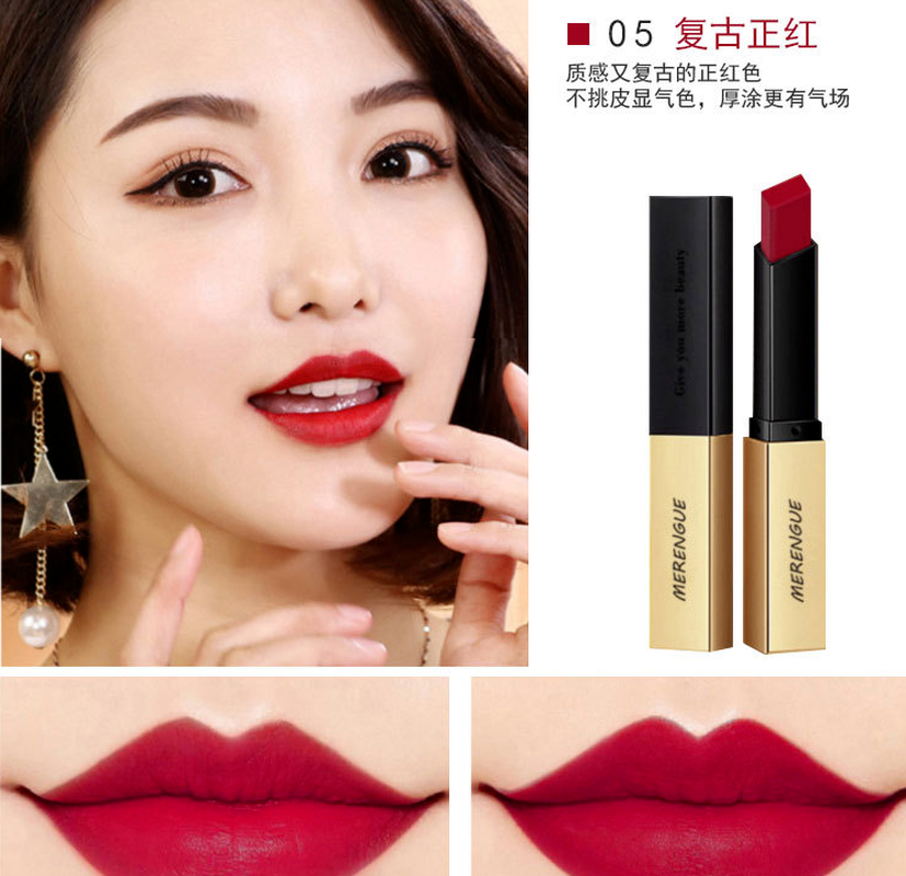 (Hàng Mới Về) Son Lì Dưỡng Ẩm Lâu Phai Thiết Kế Vỏ Son Màu Vàng Đồng Sang Trọng | BigBuy360 - bigbuy360.vn