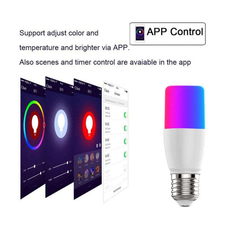 【50%/COD】 7W Smart Light Bulbs Cellphone Wireless WiFi Voice Control LED Bulb RGB Energy Saving Dimming Multicolor Light Bulbs 【TVN】