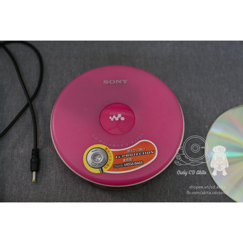 Máy nghe đĩa CD Sony Walkman D-EJ002 màu hồng